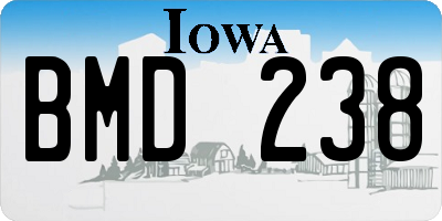 IA license plate BMD238