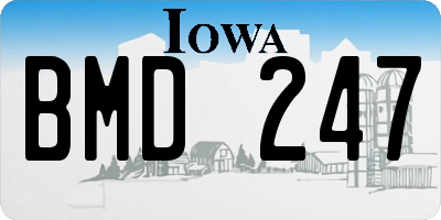 IA license plate BMD247