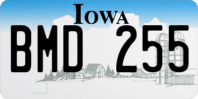 IA license plate BMD255