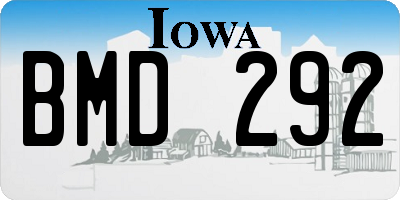 IA license plate BMD292