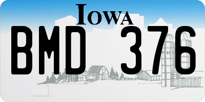IA license plate BMD376
