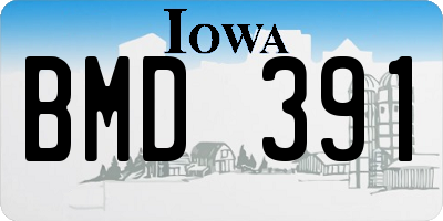 IA license plate BMD391