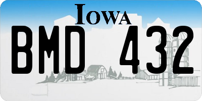 IA license plate BMD432
