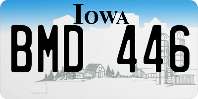 IA license plate BMD446