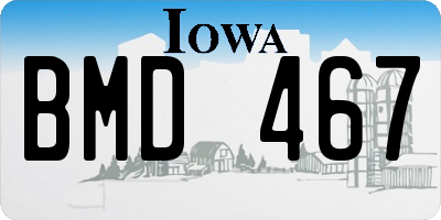 IA license plate BMD467