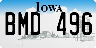 IA license plate BMD496