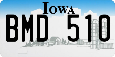 IA license plate BMD510