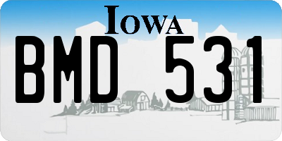 IA license plate BMD531