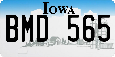 IA license plate BMD565