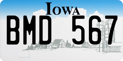 IA license plate BMD567