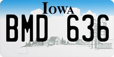IA license plate BMD636