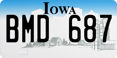 IA license plate BMD687