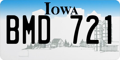 IA license plate BMD721