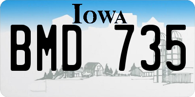 IA license plate BMD735