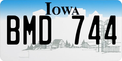 IA license plate BMD744