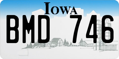 IA license plate BMD746