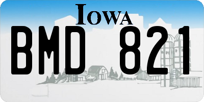 IA license plate BMD821