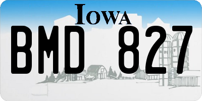 IA license plate BMD827