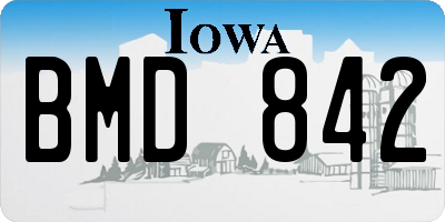 IA license plate BMD842