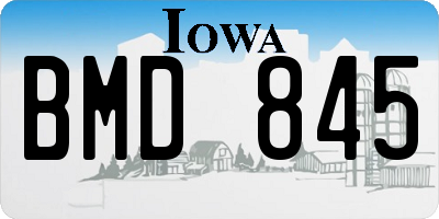 IA license plate BMD845