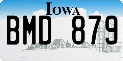 IA license plate BMD879
