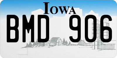 IA license plate BMD906