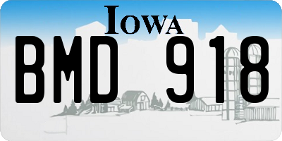 IA license plate BMD918