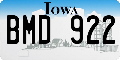 IA license plate BMD922