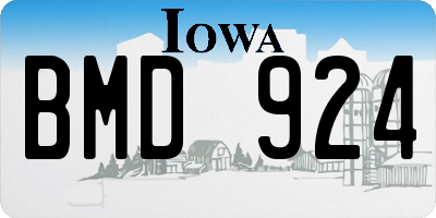 IA license plate BMD924