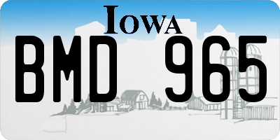 IA license plate BMD965