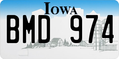 IA license plate BMD974