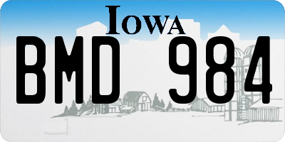 IA license plate BMD984