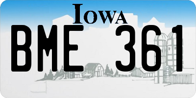 IA license plate BME361