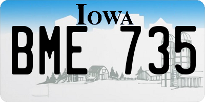 IA license plate BME735