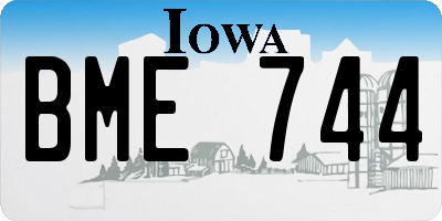IA license plate BME744