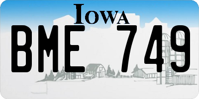 IA license plate BME749