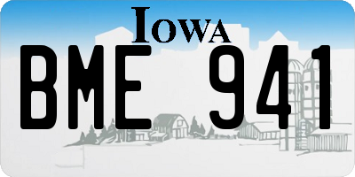 IA license plate BME941