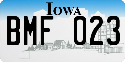IA license plate BMF023