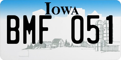 IA license plate BMF051