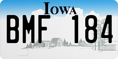 IA license plate BMF184