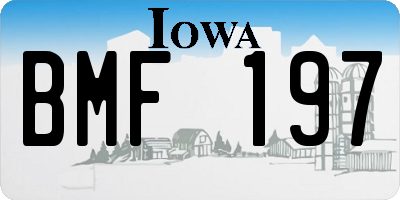 IA license plate BMF197
