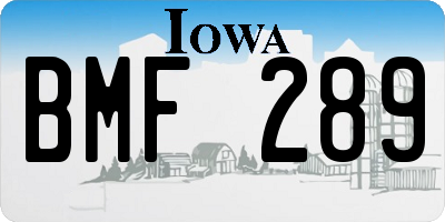IA license plate BMF289
