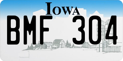 IA license plate BMF304