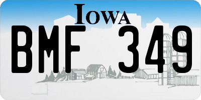 IA license plate BMF349