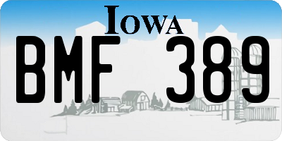 IA license plate BMF389