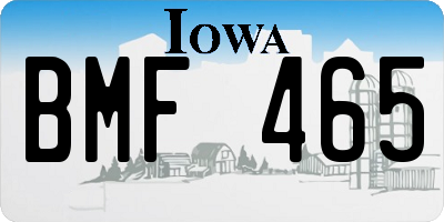 IA license plate BMF465