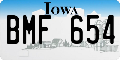 IA license plate BMF654