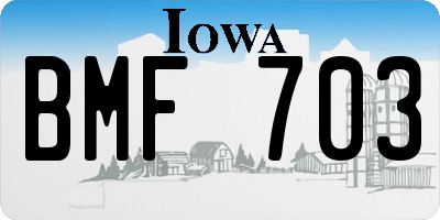 IA license plate BMF703