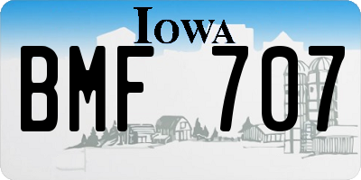 IA license plate BMF707