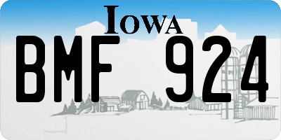 IA license plate BMF924